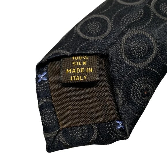 LOUIS VUITTON - Dark Navy Light Blue Multi Unconfirmed Men's Tie 149-071825 - Picture 8 of 8